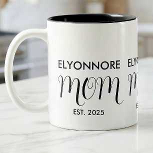 Mama Established New Mom Geschenk Schwarz Benutzer Zweifarbige Tasse