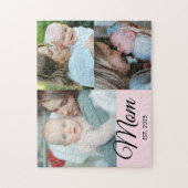 Mama Established Schrift Schwarz 3 Foto Geschenk Puzzle (Vertikal)