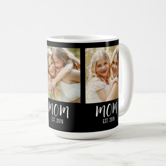 Mama Established Schrift Schwarz 3 Foto Kaffeetasse (VorderseiteRechts)