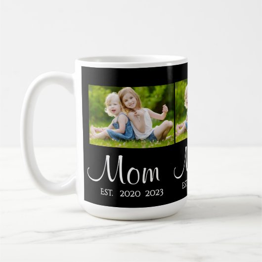 Mama Established Schrift Schwarz 3 Foto Kaffeetasse (Links)