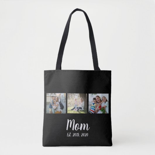 Mama Established Schrift Schwarz 3 Foto Tasche (Vorderseite)