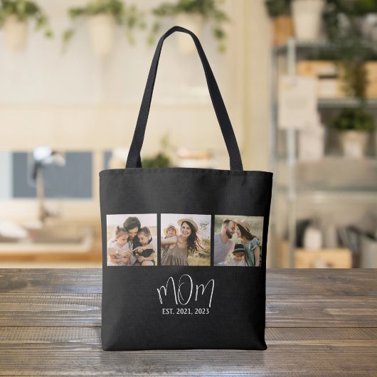 Mama Established Schrift Schwarz 3 Foto Tasche