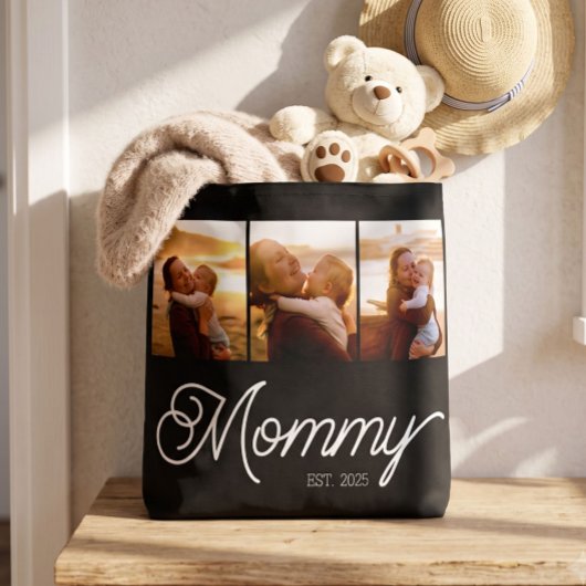 Mama Established Schrift Schwarz 3 Foto Tasche