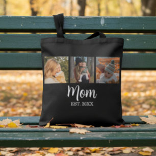 Mama Established Schrift Schwarz 3 Foto Tasche