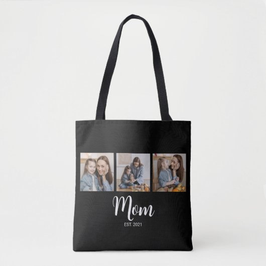 Mama Established Schrift Schwarz 3 Foto Tasche (Vorderseite)
