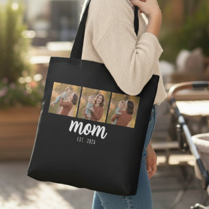 Mama Established Schrift Schwarz 3 Fotos Tasche