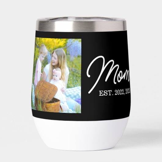Mama Established Schrift Schwarz Foto (Rückseite)