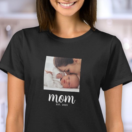 Mama Established Schriftzug Foto T-Shirt