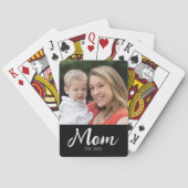 Mama Established Schriftzug Schwarzes Foto-Etuis v Spielkarten (Rückseite)