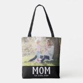 Mama Established Schriftzug schwarzes Foto-Geschen Tasche (Rückseite)