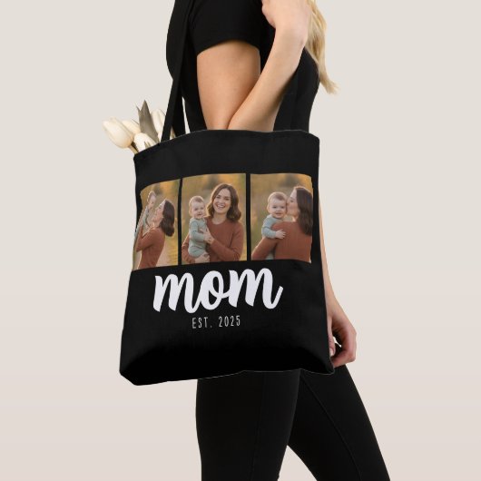 Mama Established Script Schwarz 3 Fotos Tasche (Von Nahem)