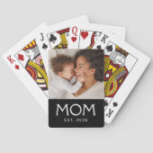 Mama Established Typography Black Foto Spielkarten (Rückseite)