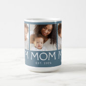 Mama Established Typography Blau 3 Foto Kaffeetasse (Mittel)