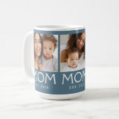 Mama Established Typography Blau 3 Foto Kaffeetasse (Vorderseite Links)