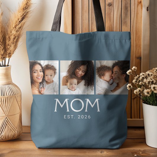 Mama Established Typography Blau 3 Foto Tasche