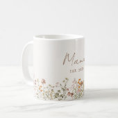 Mama Established Wildflower Boho Baby Shower Kaffeetasse (Vorderseite Links)