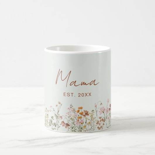 Mama Established Wildflower Sage Green Baby Shower Kaffeetasse (Mittel)