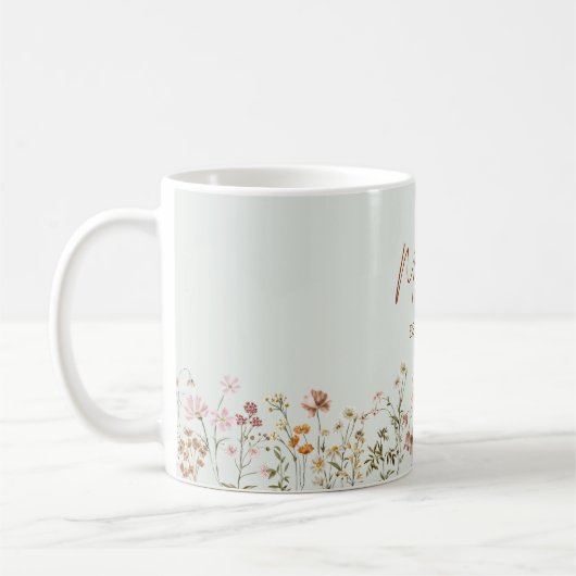 Mama Established Wildflower Sage Green Baby Shower Kaffeetasse (Links)