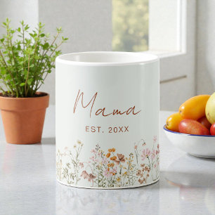 Mama Established Wildflower Salbei Grüne Babyparty Kaffeetasse