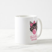 Mama Estd 2025 Niedlich Cat Custom Year Kaffeetasse (VorderseiteRechts)