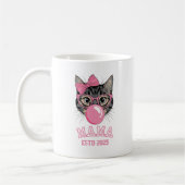 Mama Estd 2025 Niedlich Cat Custom Year Kaffeetasse (Links)