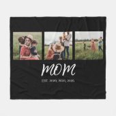 Mama etabliert Elegantes Script Black 3 Foto Fleecedecke (Vorderseite (Horizontal))