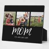 Mama etabliert Elegantes Script Black 3 Foto Fotoplatte (Seite)