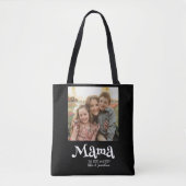 Mama Etabliert Foto Kinder Name Lustiger Text Tasche (Vorderseite)