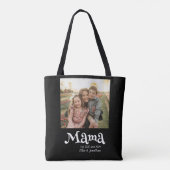 Mama Etabliert Foto Kinder Name Lustiger Text Tasche (Rückseite)