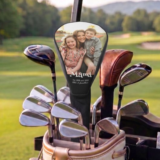 Mama Etabliert Foto Kinder Name Spaß Text Golf Headcover