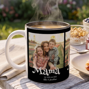 Mama Etabliert Foto Kinder Name Spaß Text Kaffeetasse