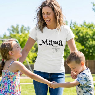 Mama Etabliert Individueller Kindername Neue Mutte T-Shirt
