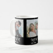 Mama etabliert, weißes Skript, 3-Foto-Kaffeetasse Kaffeetasse (Vorderseite Links)
