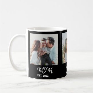 Mama etabliert, weißes Skript, 3-Foto-Kaffeetasse Kaffeetasse