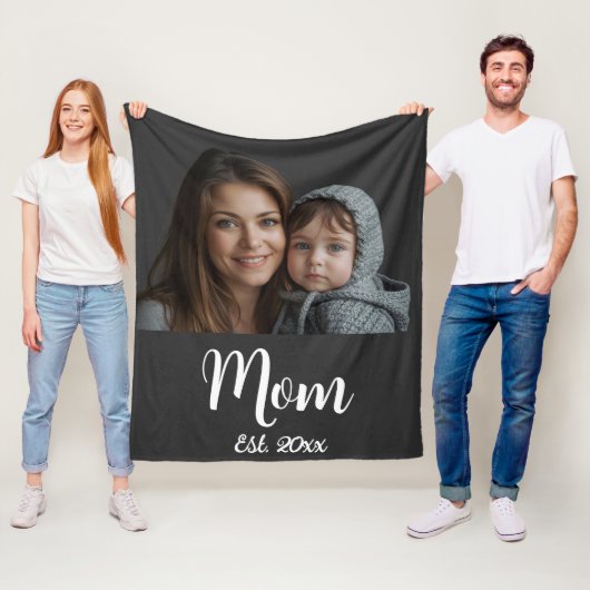 Mama etablierte Black Modern Script Fleece Blanket (Beispiel)