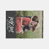Mama etablierte Black Modern Script Foto Fleece (Vorderseite (Horizontal))