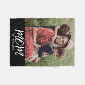 Mama etablierte Black Modern Script Foto Fleecedecke (Vorderseite (Horizontal))