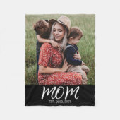 Mama etablierte Black Modern Script Foto Fleecedecke (Vorderseite)