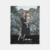 Mama etablierte Black Modern Script Foto Fleecedecke (Vorderseite)