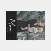 Mama etablierte Black Modern Script Foto Fleecedecke (Vorderseite (Horizontal))