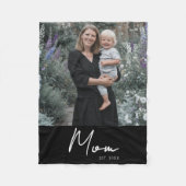 Mama etablierte Black Modern Script Foto Fleecedecke (Vorderseite)