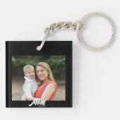Mama etablierte Modernes Foto für Skripte Schlüsselanhänger (Rückseite)