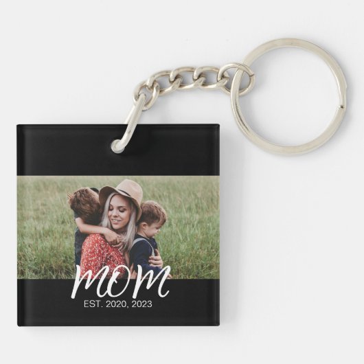 Mama etablierte Modernes Foto für Skripte Schlüsselanhänger (Rückseite)