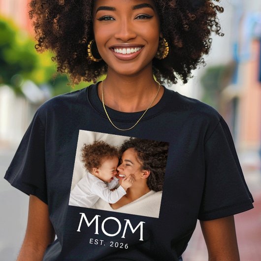 Mama etablierte Typografie Foto T-Shirt