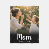 Mama etabliertes Fotogedenkgeschenk Fleecedecke (Vorderseite)