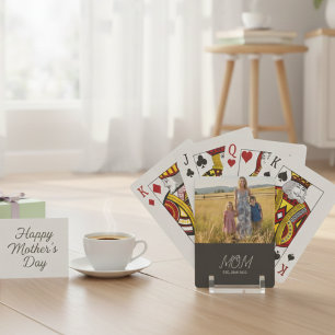 Mama Etabliertes Skript Schwarze Foto-Poker-Karten Spielkarten