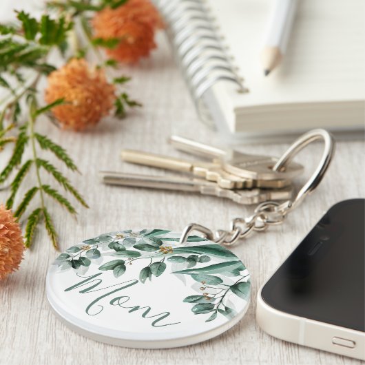 Mama Eucalyptus Foliage Modernes Foto Schlüsselanhänger (Vorderseite rechts)