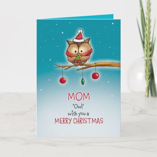 Mama, Eulenwunsch Sie frohen Weihnachten (Vorderseite)