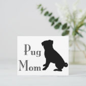 Mama extravaganter Mops Postkarte (Stehend Vorderseite)
