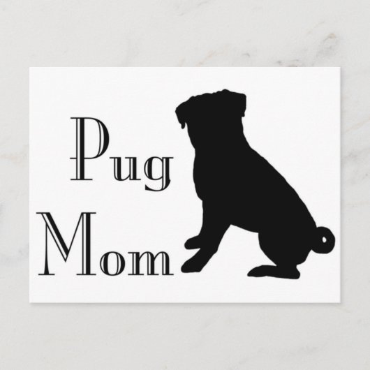 Mama extravaganter Mops Postkarte (Vorderseite)